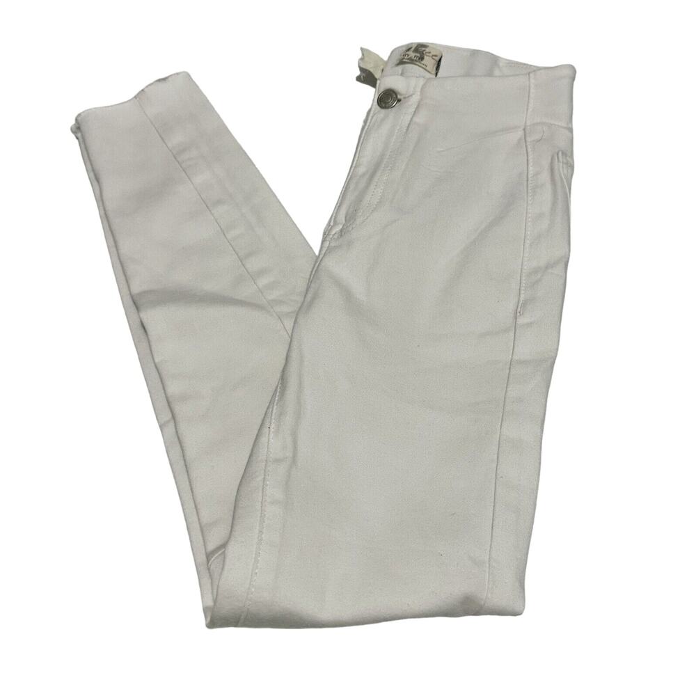 We The Free Jeans Size 25 White Mid-Rise Skinny Flat Front Ankle Denim